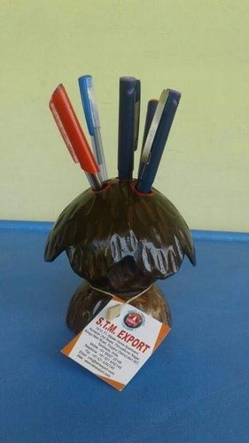 Coconut Shell Pen Stand - Color: Different Available