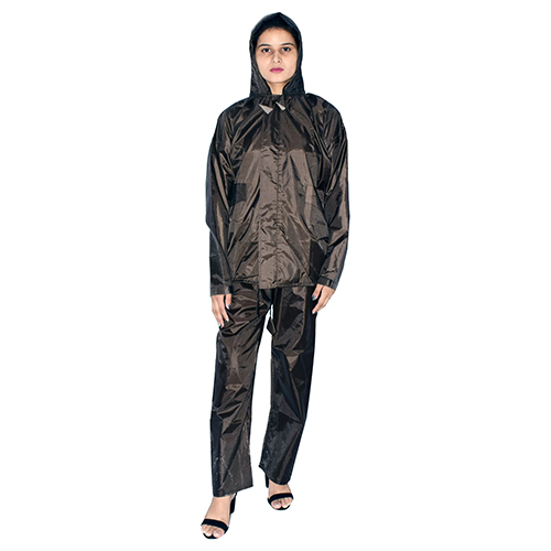 Ladies Dark Brown Taping Rain Suit