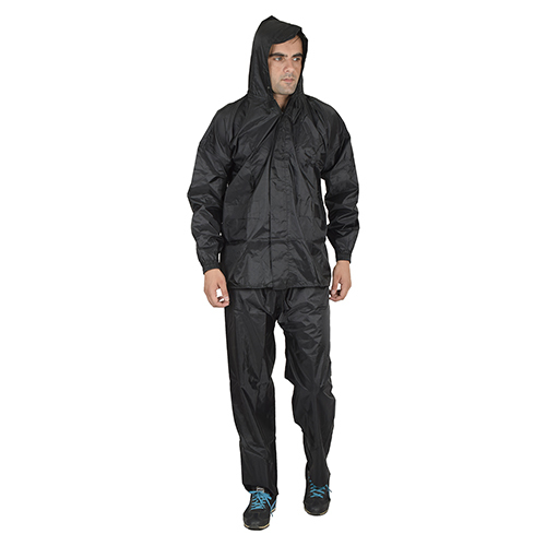 Mens Black Taping Rain Suit