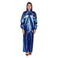 Ladies Blue Gladiator Button Rain Suit