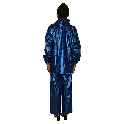 Ladies Blue Gladiator Button Rain Suit