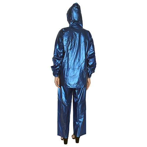 Ladies Blue Gladiator Button Rain Suit