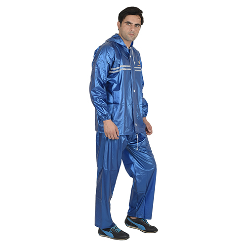 Mens Blue Gladiator Button Rain Suit