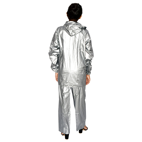 Ladies Silver Crown Button Rain Suit