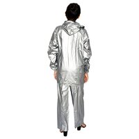 Ladies Silver Crown Button Rain Suit