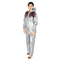 Ladies Silver Crown Button Rain Suit