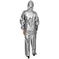Ladies Silver Crown Button Rain Suit