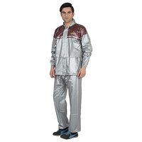 Mens Silver Crown Button Rain Suit