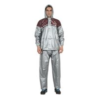 Mens Silver Crown Button Rain Suit