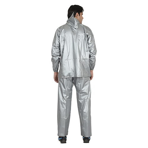 Mens Silver Crown Button Rain Suit
