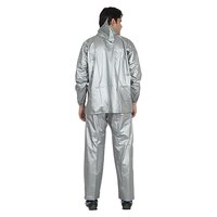 Mens Silver Crown Button Rain Suit
