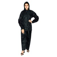 Ladies Black Taping Rain Suit