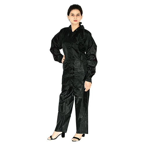 Ladies Black Taping Rain Suit