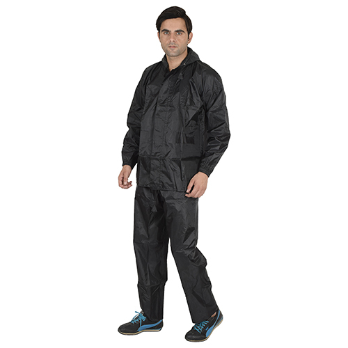 Mens Black Taping Rain Suit