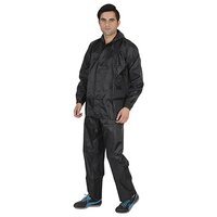 Mens Black Taping Rain Suit