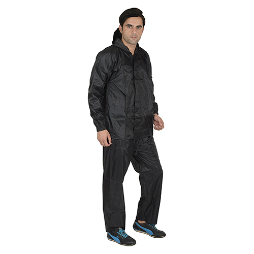 Mens Black Taping Rain Suit