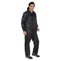 Mens Black Taping Rain Suit
