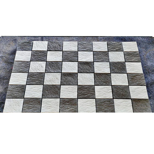 Multicolor 100 X 100 X 60 Mm Grey And Black Cobbles Stone Finish Block