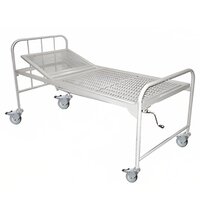 Semi Fowler Bed - Steel Frame, 198l X 90w X 56h Cms | Welded Wire Mesh Top, Smooth Crank Backrest, Wheels For Mobility