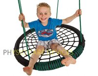 Nest Swing - Rope And Durable Fabric, Diameter Approximately 100cm, Green Color, Adjustable Ropes For Indoor And Outdoor Use
