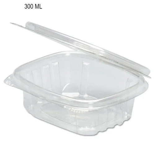 Transparent 300 Ml Rectangle Container With Doom Lid