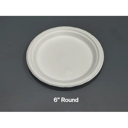 6 Inch Eco Bagasse Round Plate