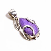 Charoite Gemstone 925 Sterling Silver Pendant Girls Fashion Pendant Supplier - Gender: Women