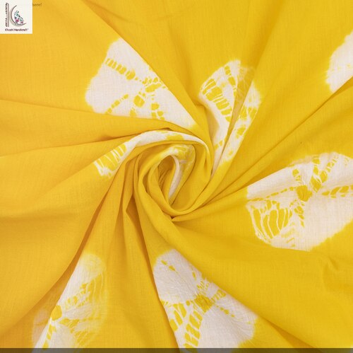 Yellow cotton tie and dye fabric
