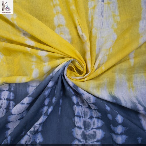 YELLOW AND GREY TIE DYE FABRIC
