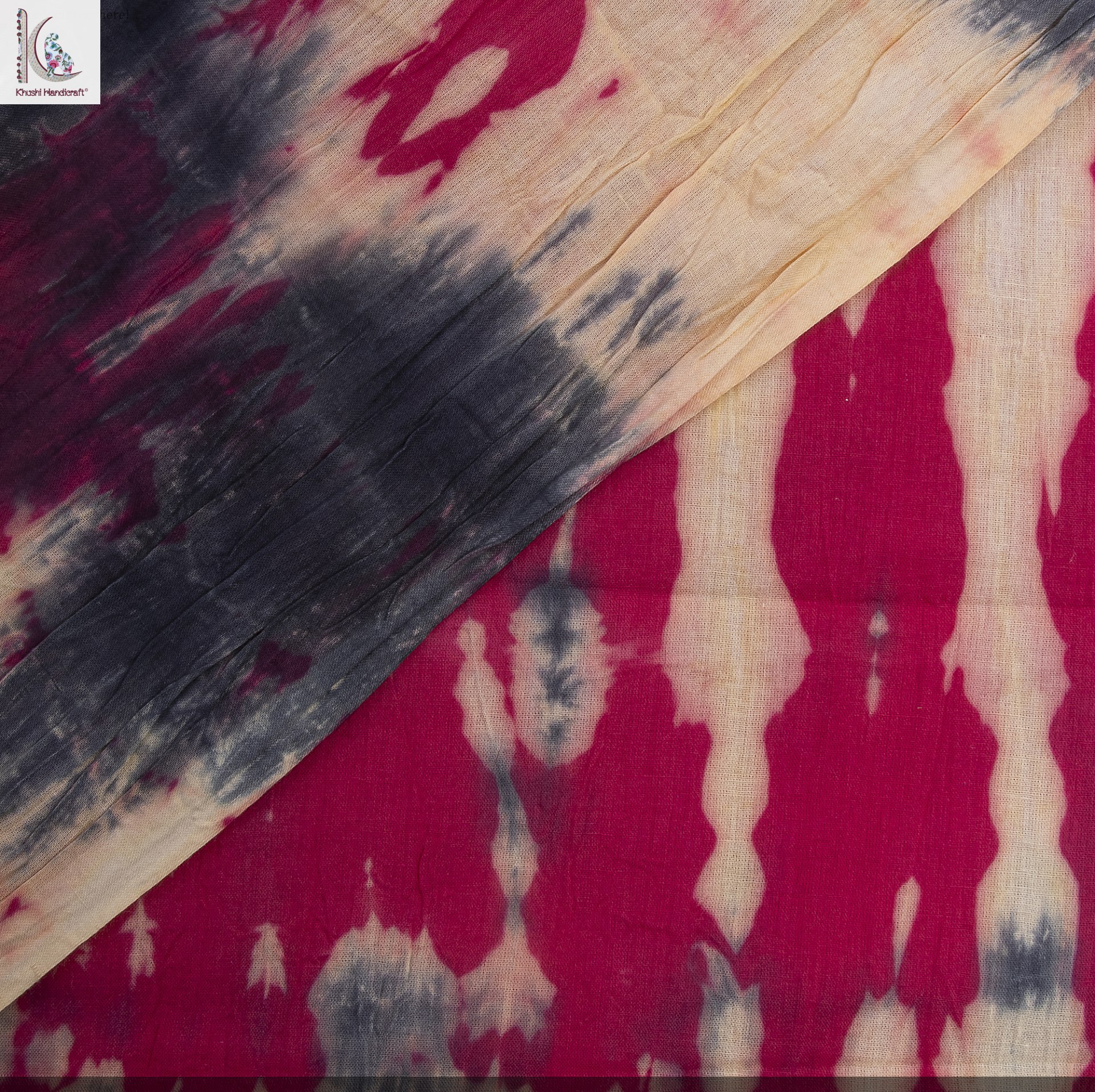 RED COTTON TIE DYE FABRIC