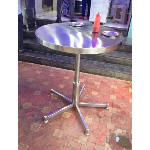 Stainless Steel Circular Shape Standing Dining Table