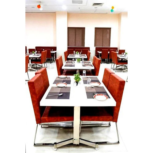 Red Stainless Steel Dining Table