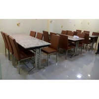 Stainless Steel Restaurant Dining Table Set - Color: Silver