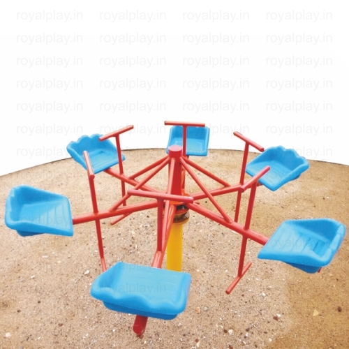 Six Seater Merry Go Round FRP Merry Go Round Revolving Platform For Kids