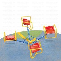 Six Seater Merry Go Round FRP Merry Go Round Revolving Platform For Kids