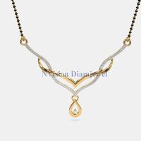 Natural Diamond Lt Weight Mangalsutra Pendant