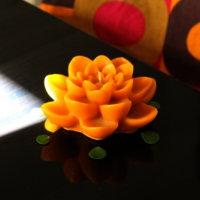 Large Lotus Flower Shaped Decorative Candle Golden Brown Color