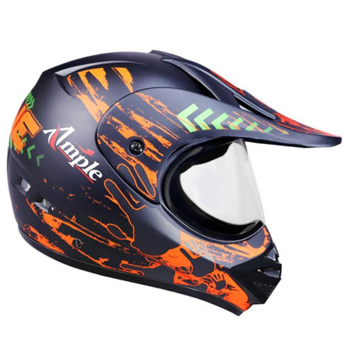 Black And Orange Ample Mens Designer Helmet