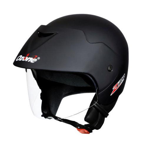 Plastic And Fibreglass Zipp With Peak Black Color Helmet