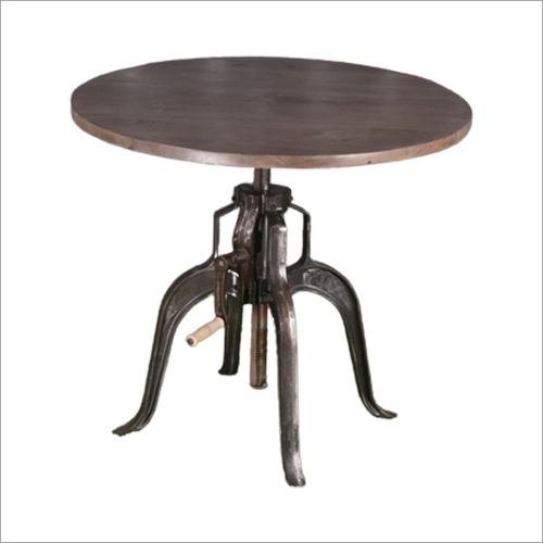 Round Steel And Wood Table