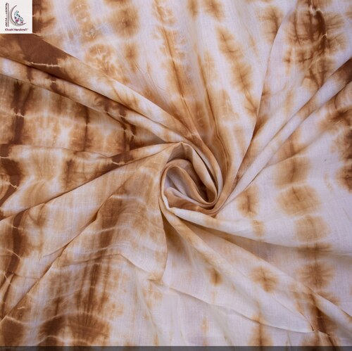 BROWN AND OFF WHITE COLOR TIE DYE FABRIC