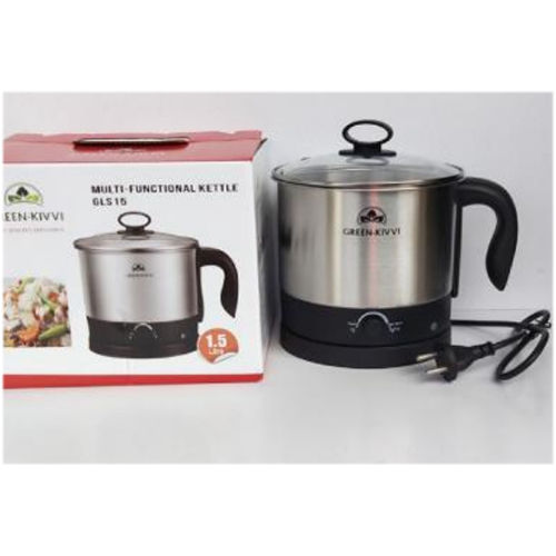 GLS-15-SS ELECTRIC SS WATER KETTLE 1.5 LTR WIDE GLASS LID 12 PC CTN