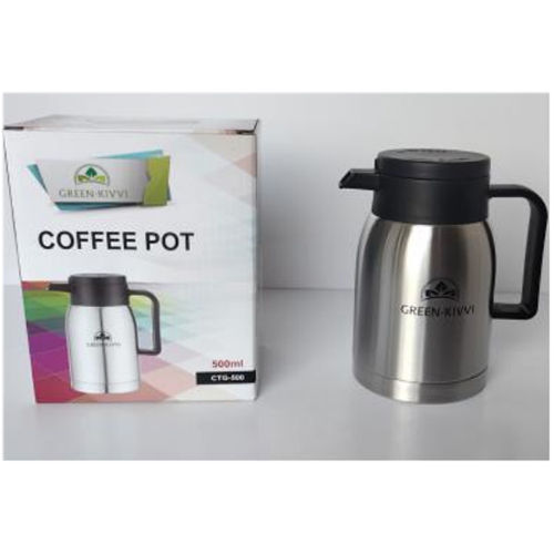 Black/silver Ctg-500 G.kivvi 500 Ml Insulated Vacuum Coffee Pot Col Box 12 Pc