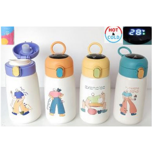 Multicolor Zy-4201 Kids Insulated Vacuum 420 Ml Led Temp Bottle Col Box 50 Ctn