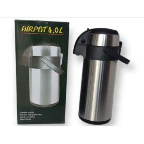 Black/Silver Qtg-4000C G Kivvi 4 Ltr Airpot Insulated Vacuum Flask Clr Box 6 Pc