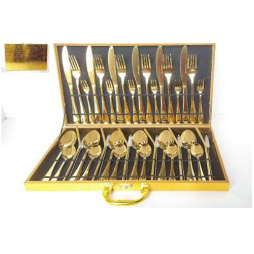 TSS-A10 SPOON FORK SET GOLD 36 PC IN SUITCASE 8 SET CTN