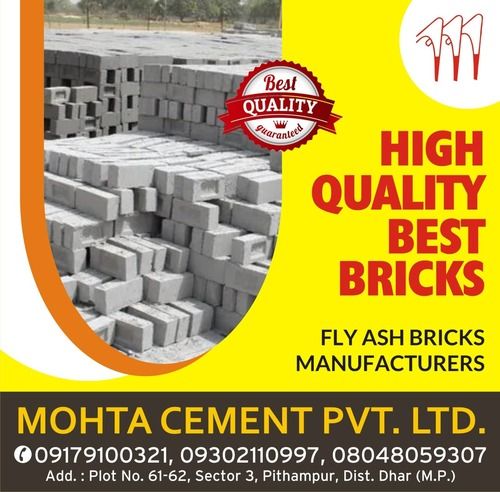 Grey Rectangular Flyash Bricks