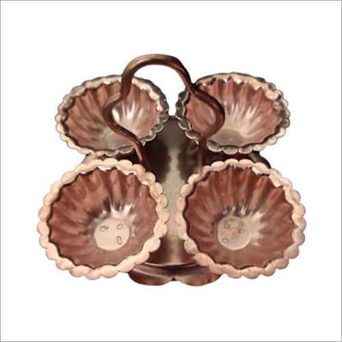 Metal Copper Chaumukh Diya