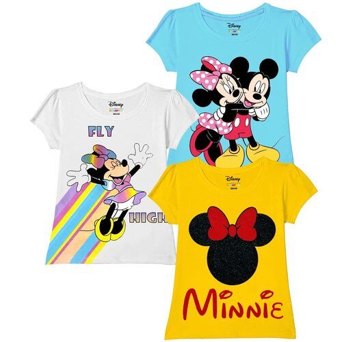 Kuchipoo Girls Regular Fit Cotton T-Shirts  Disney Tshrt379 Multi Colored Age Group: 12 Months To 14 Years