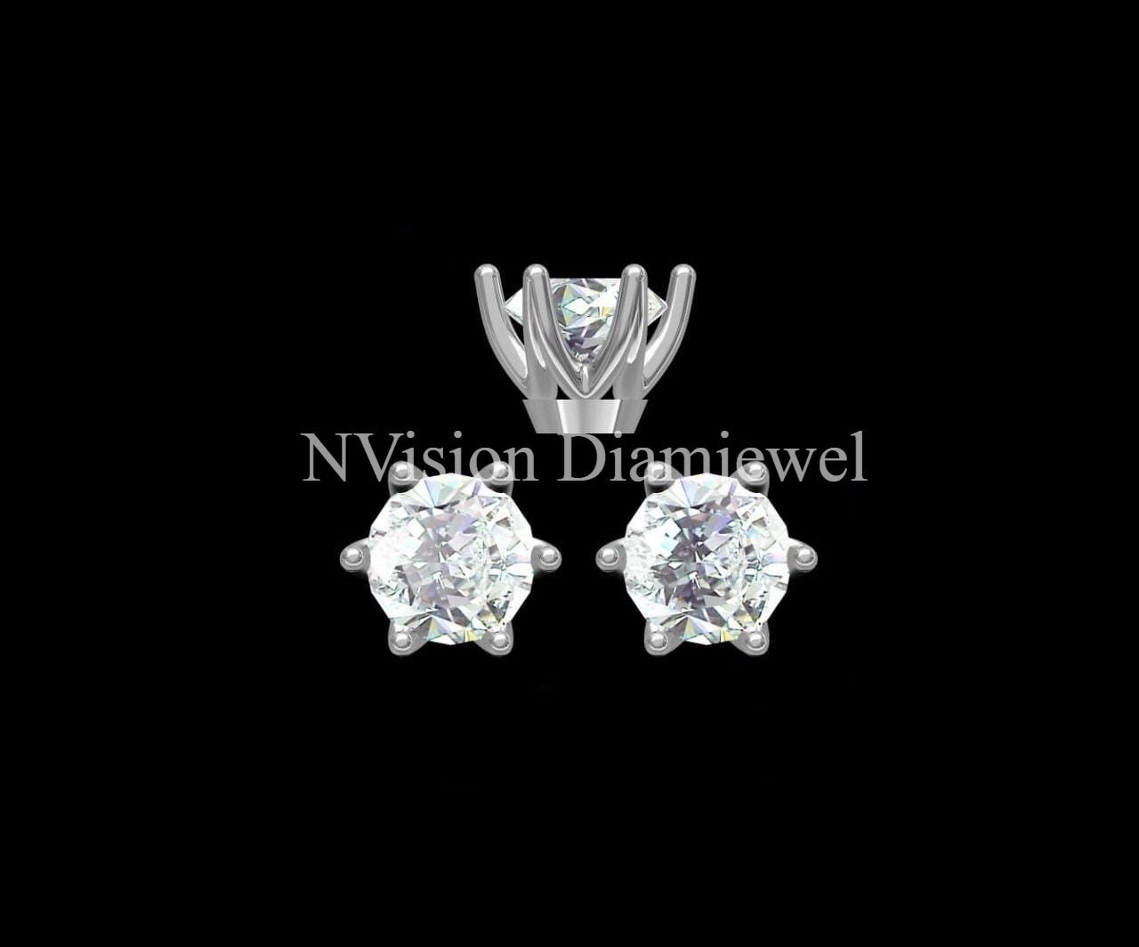White Gold Lab Grown Diamond Solitaire Studs